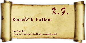 Kocsák Folkus névjegykártya